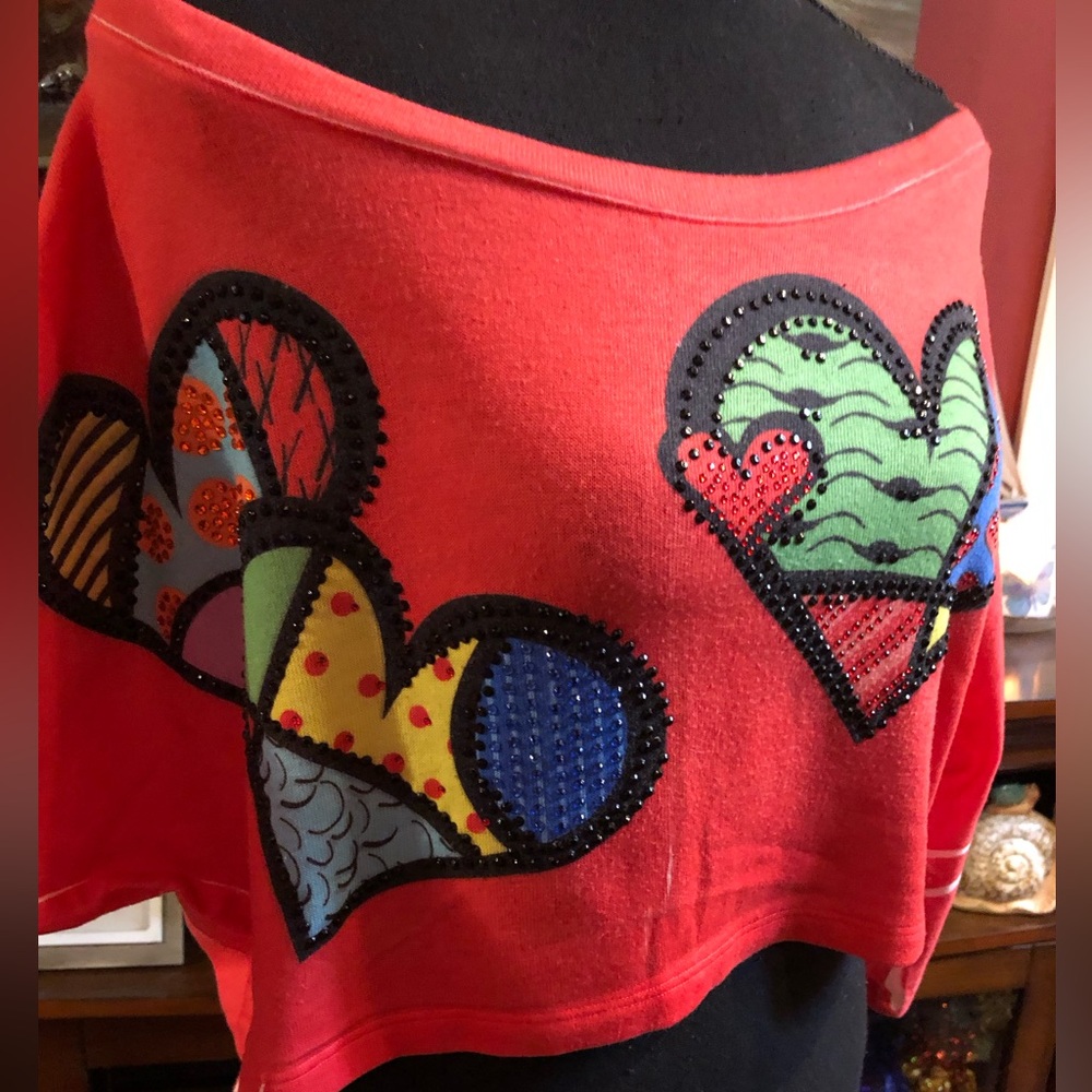 Crimson Ivy USA Red Crop Top off the shoulder